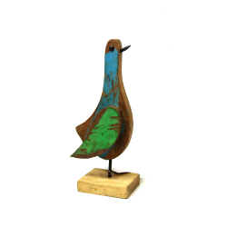 Ptak z drewna egzotycznego Dekoracja na podstawie